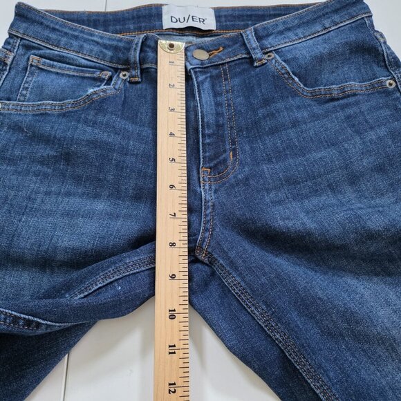 DU/ER Jean Women 28x29 Blue Straigh Leg Stretch Performance Preppy Grunge Comfy - Picture 6 of 16